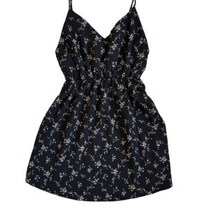 Floral Print Black Dress